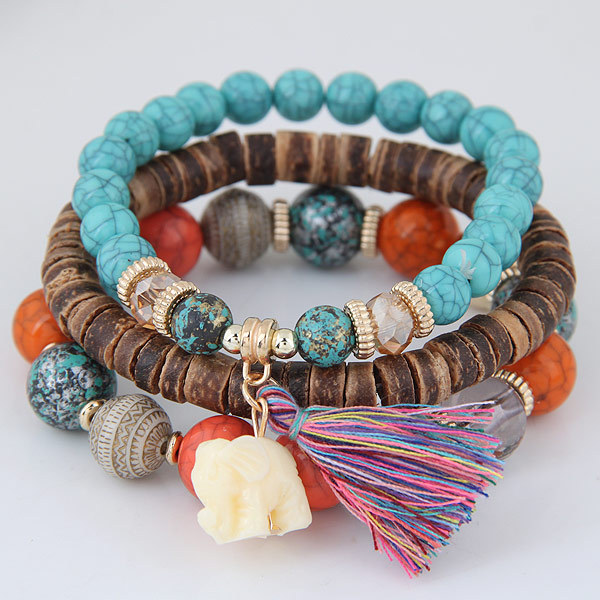 Bohemian-Multilayer-Bracelet-Animal-Elephant-Heart-Colorful-Tassel-Beaded-Pendant-Bracelet-1342282