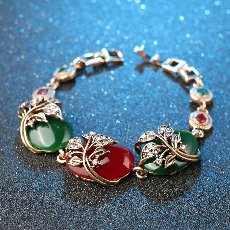 Ethnic-Ruby-Resin-Bracelet-Retro-Red-Green-Crystal-Emerald-Resin-Pure-Ancient-Gold-Ladies-Bracelets-1335705