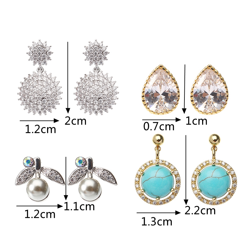 JASSYreg-4-Pairs-Earrings-Luxury-Gold-Platinum-Plated-Turquoise-Flower-Zircon-Drop-Women-Jewelry-1169891