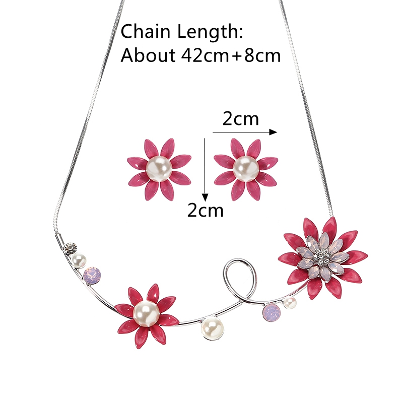 JASSYreg-Elegant-Pink-Women-Rhinestone-Flower-Pearl-Earrings-Necklace-Jewelry-Set-1221803