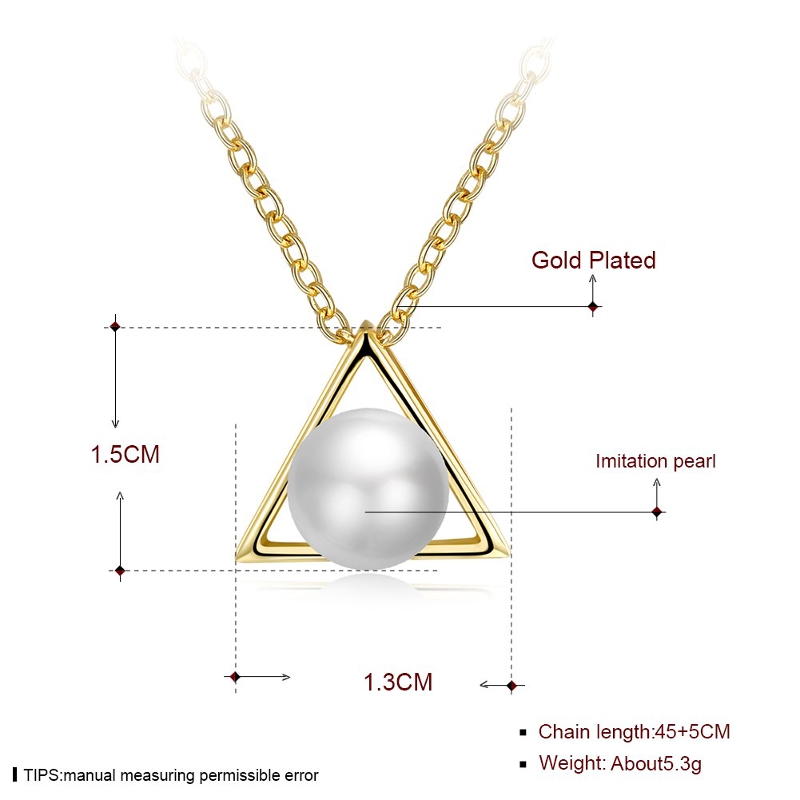 INALIS-Trendy-Pearl-Pendant-Triangle-Gold-Plated-Necklace-for-Women-1285925