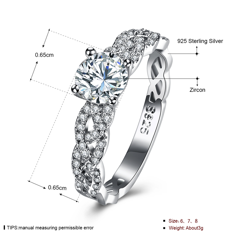 INALIS-925-Sterling-Silver-Women-Wedding-Ring-Elegant-Woven-Shape-Gemstone-Anallergic-Gift-1191320