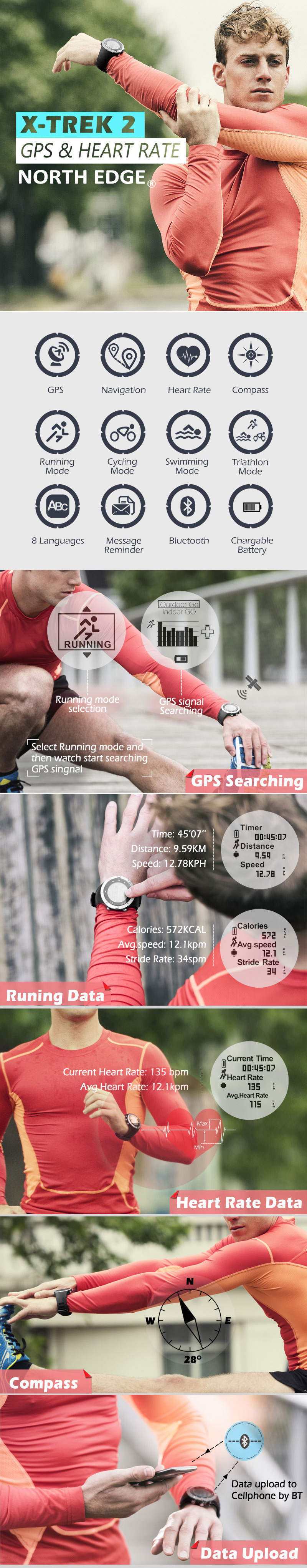 NORTH-EDGE-X-TREK2-New-GPS-Heart-Rate-Monitor-Outdoor-Sport-Modes-Compass-Multi-language-Bluetooth-S-1423060