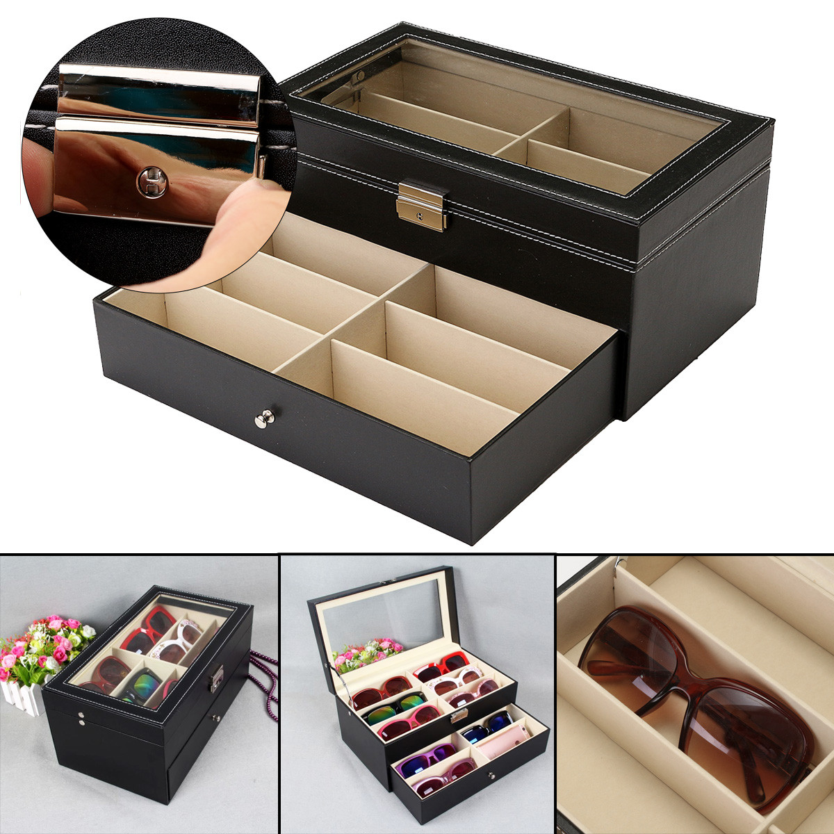 12-Black-Eyeglasses-Sunglass-Oversized-Storage-Display-Case-Glasses-Organizer-1186421