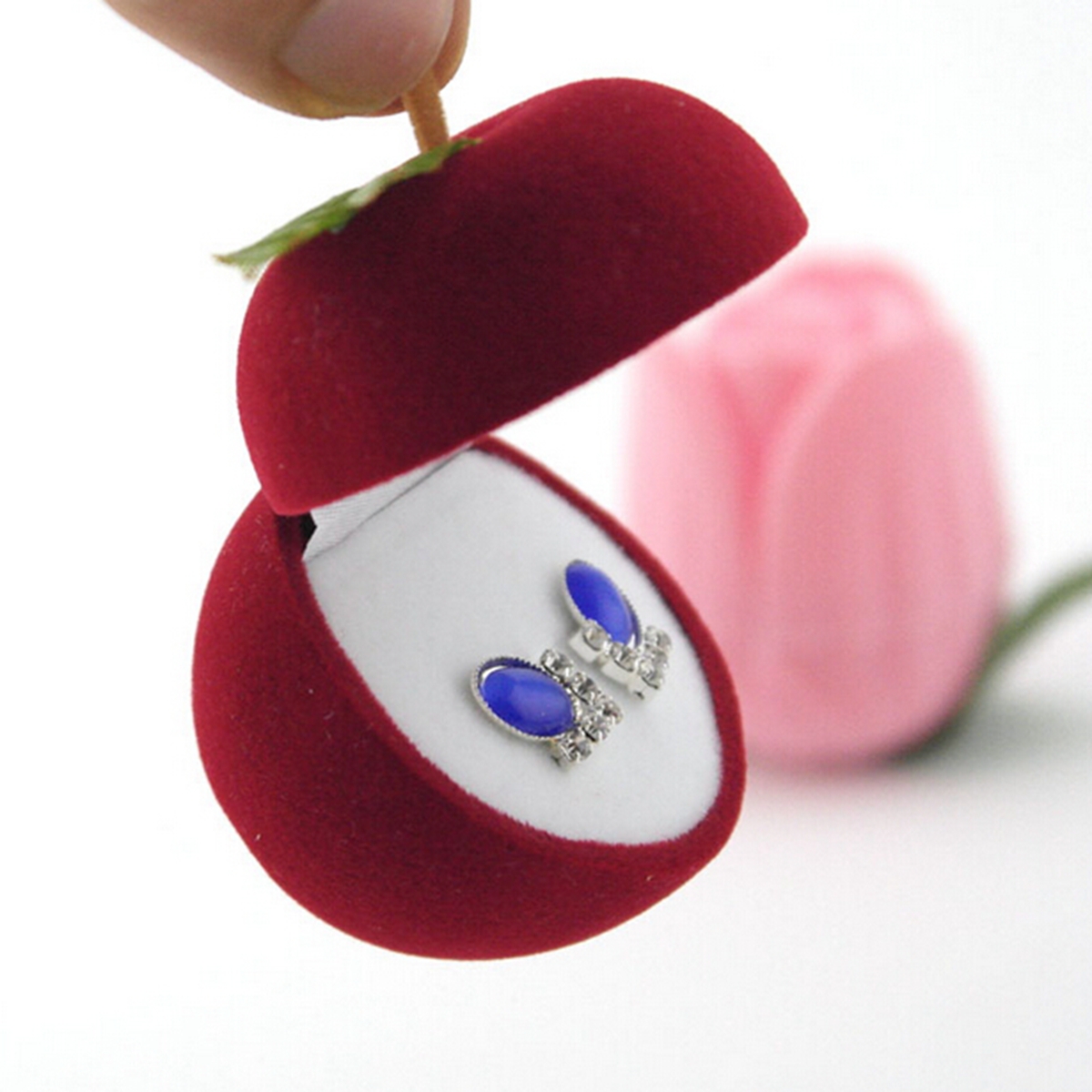 Velvet-Apple-Shape-Ring-Earrings-Jewelry-Display-Storage-Box-1023189