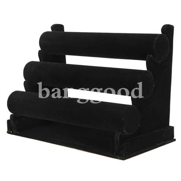 12-Inch-Black-3-Tier--Watch-Bracelet-Jewelry-Display-Holder-Stand-45886