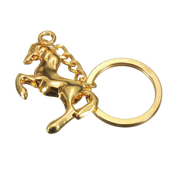 Metal-3D-Horse-Steed-Key-Chain-Keyring-Gift-Gold-Silver-Plated-955860