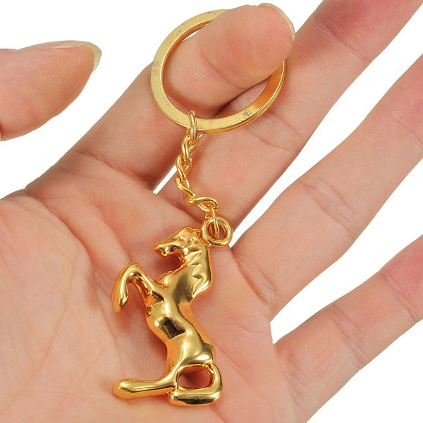 Metal-3D-Horse-Steed-Key-Chain-Keyring-Gift-Gold-Silver-Plated-955860