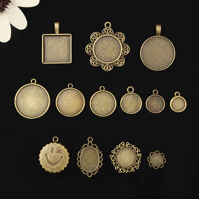 1-Set-Vintage-Pendant-DIY-Design-Round-Base-For-Necklace-Key-Chain-1126476