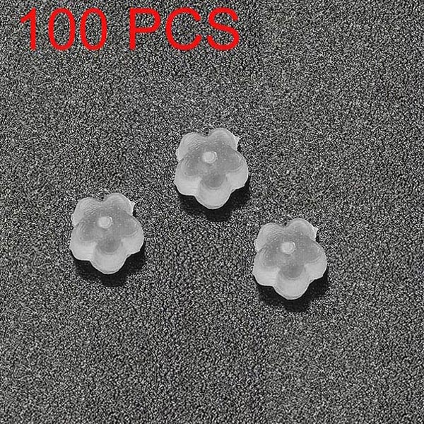 100-PCS-Flower-Shape-Rubber-Earring-Backs-Clear-Soft-Plugs-917800