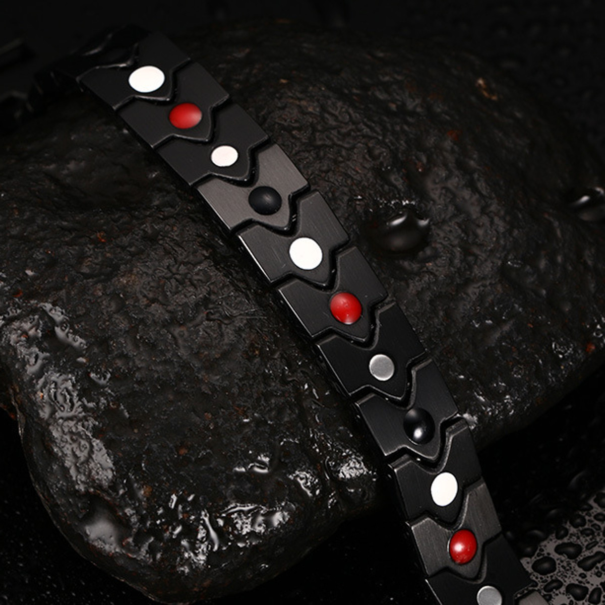 Men-Punk-Magnetic-316L-Stainless-Steel-Black-Bracelet-1064272