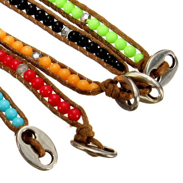 Multilayer-Turquoise-Stone-Bead-Leather-Cord-Wrap-Braided-Bracelet-964384