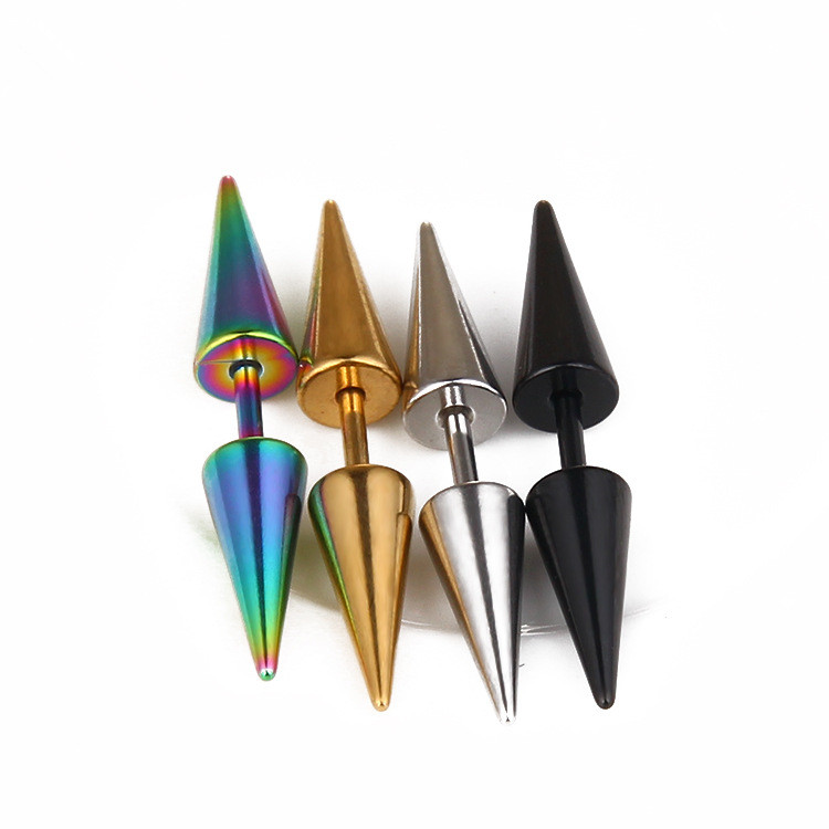 Fashion-Mens-Dangle-Earrings-Cone-Gold-Black-Titanium-Steel-Earring-Accessories-for-Men-1313443