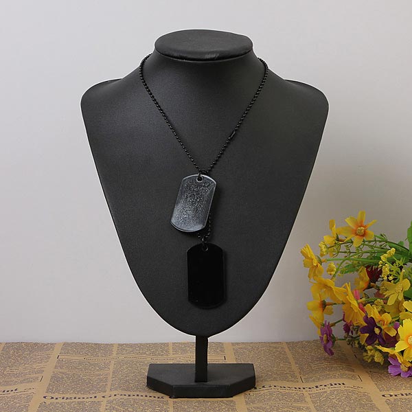 2pcs-Mens-Army-Style-Black-Dog-Tag-Pendant-Necklace-Long-Chain-912988