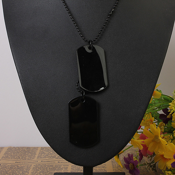 2pcs-Mens-Army-Style-Black-Dog-Tag-Pendant-Necklace-Long-Chain-912988