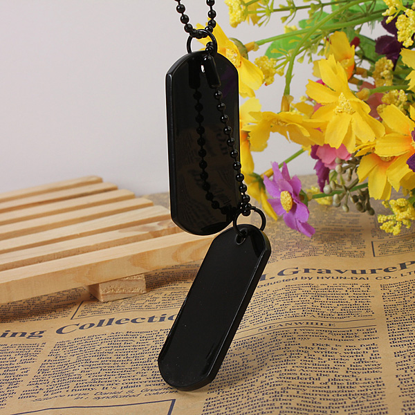 2pcs-Mens-Army-Style-Black-Dog-Tag-Pendant-Necklace-Long-Chain-912988