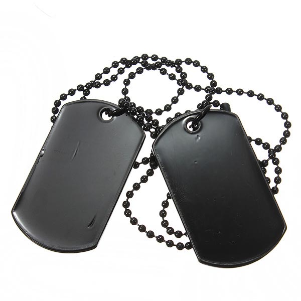 2pcs-Mens-Army-Style-Black-Dog-Tag-Pendant-Necklace-Long-Chain-912988