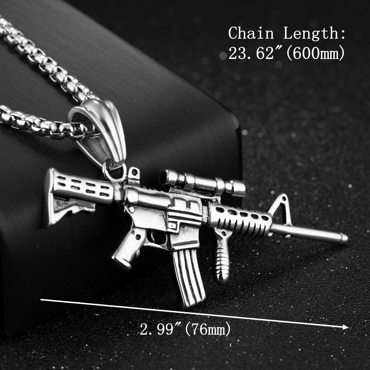 316L-Stainless-Steel-Men-Silver-Gold-Black-Gun-Pendant-Titanium-Steel-Charm-Necklace-1192215