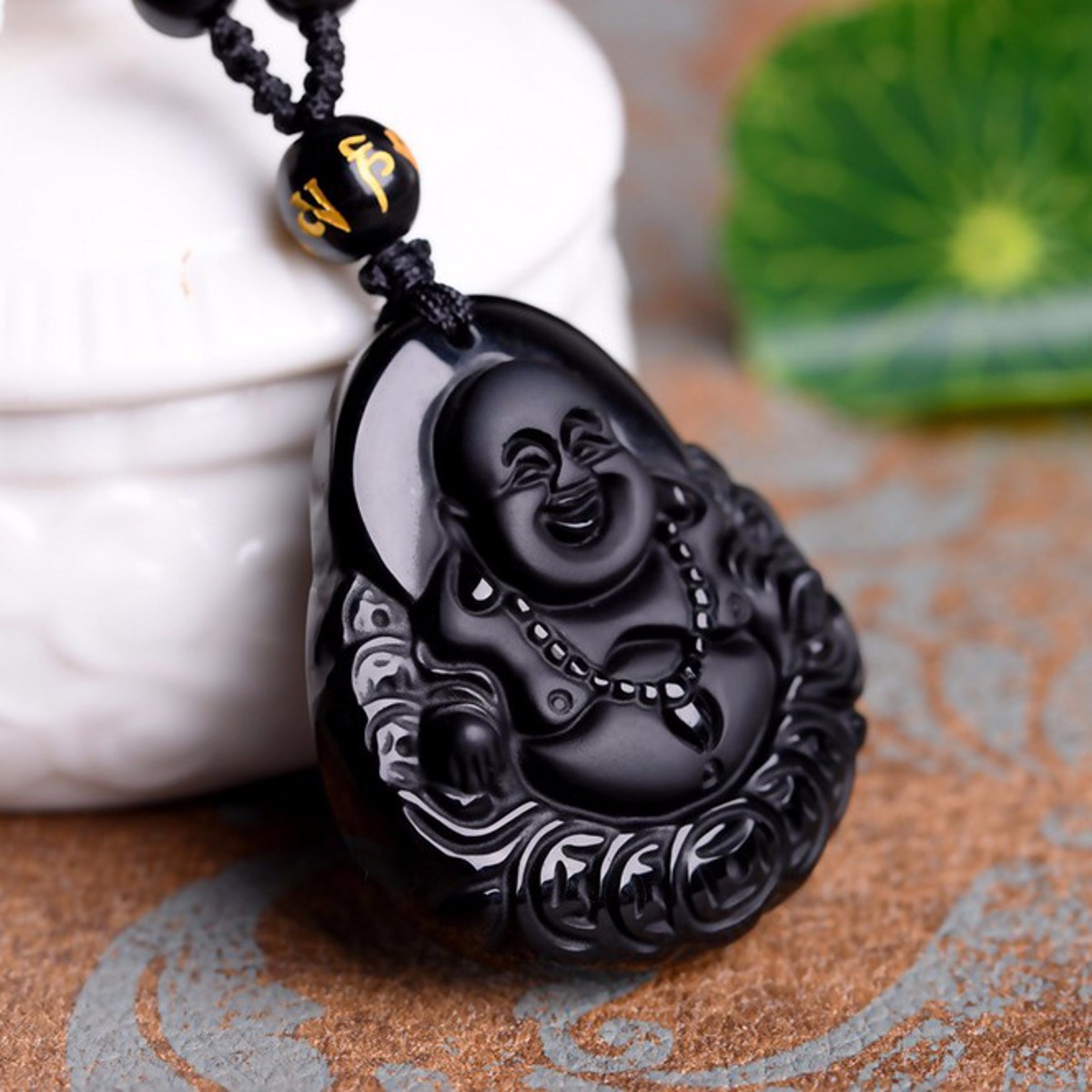 Black-Obsidian-Buddha-Pendant-Lucky-Luck-Beads-Prayer-Necklace-Chain-1112968