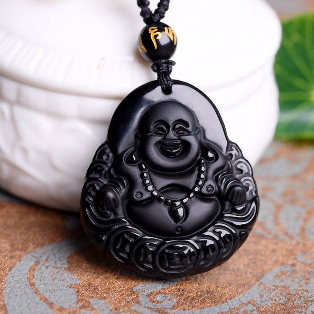 Black-Obsidian-Buddha-Pendant-Lucky-Luck-Beads-Prayer-Necklace-Chain-1112968