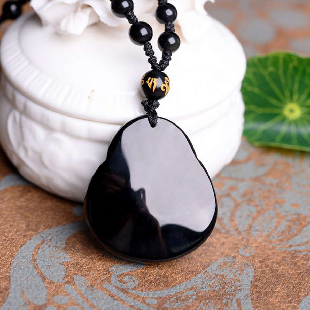 Black-Obsidian-Buddha-Pendant-Lucky-Luck-Beads-Prayer-Necklace-Chain-1112968