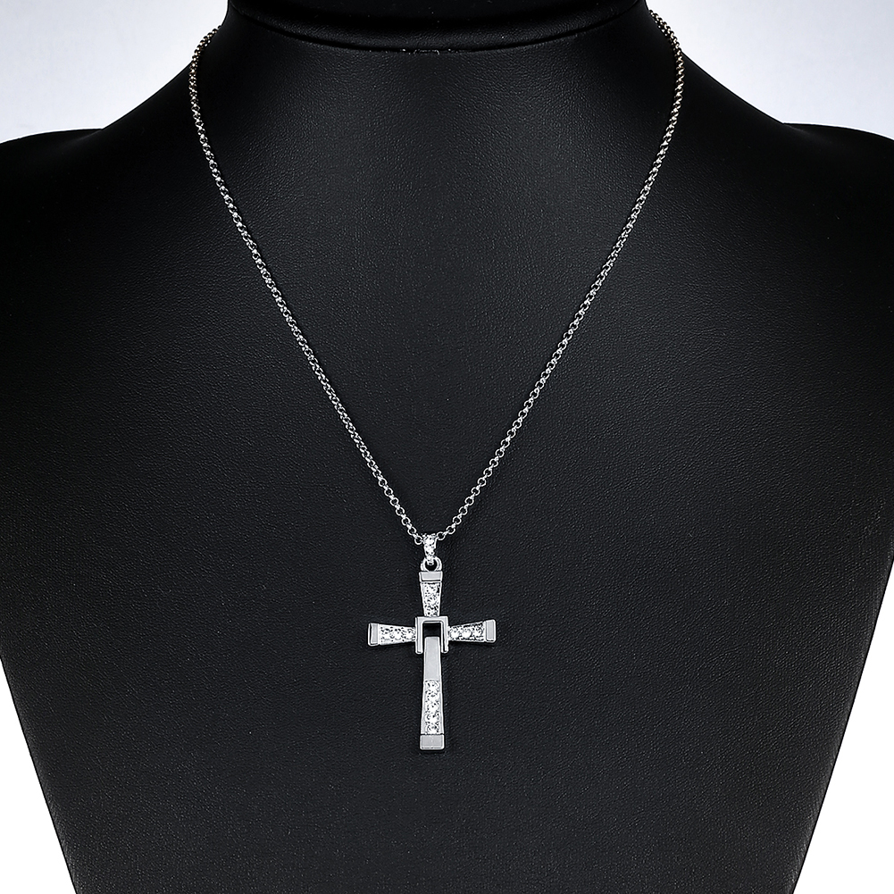 Men-Cross-Pendant-Chain-Long-Necklace-Crystal-Alloy-83525