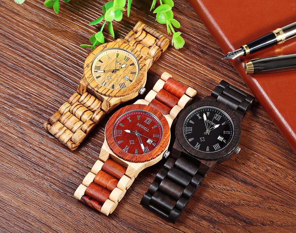 BEWELL-ZS-W109B-Male-Quartz-Watch-Calendar-Waterproof-Natural-Wood-Watches-1066713