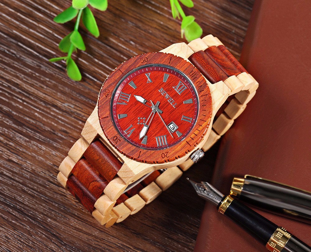 BEWELL-ZS-W109B-Male-Quartz-Watch-Calendar-Waterproof-Natural-Wood-Watches-1066713