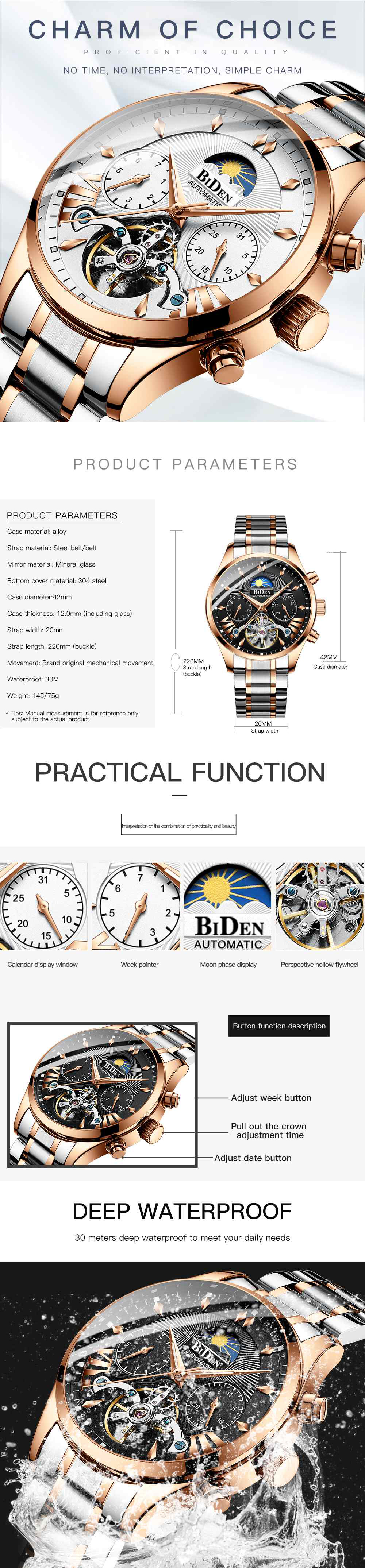 BIDEN-BD8509-Moon-Phase-Automatic-Mechanical-Watch-Multifunction-Waterproof-Men-Watch-1450089