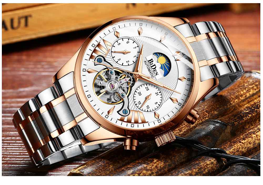 BIDEN-BD8509-Moon-Phase-Automatic-Mechanical-Watch-Multifunction-Waterproof-Men-Watch-1450089