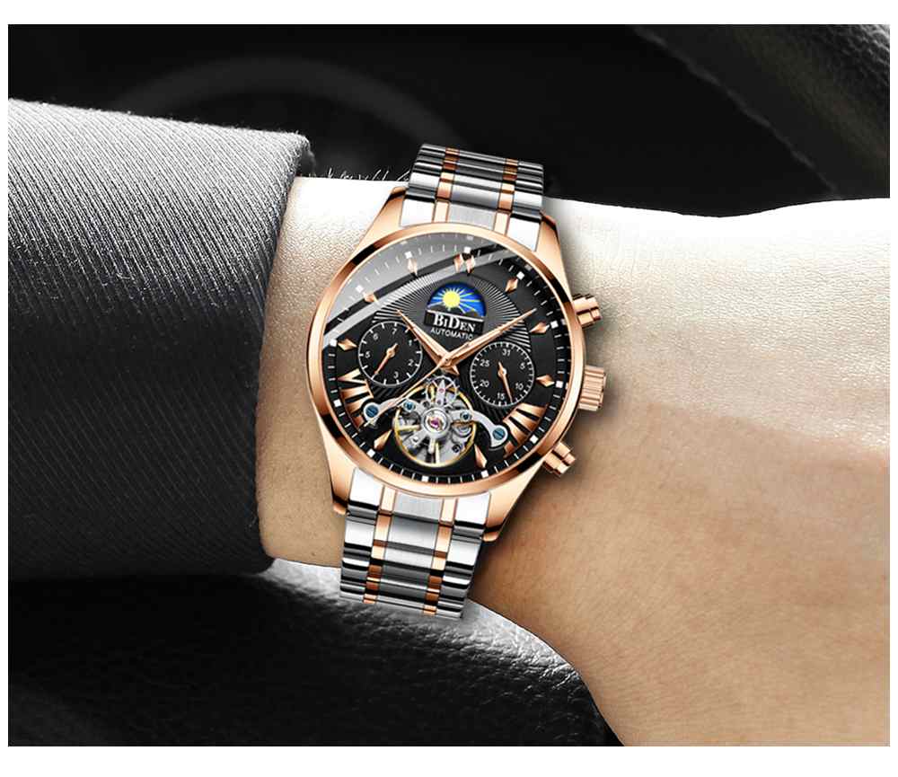 BIDEN-BD8509-Moon-Phase-Automatic-Mechanical-Watch-Multifunction-Waterproof-Men-Watch-1450089