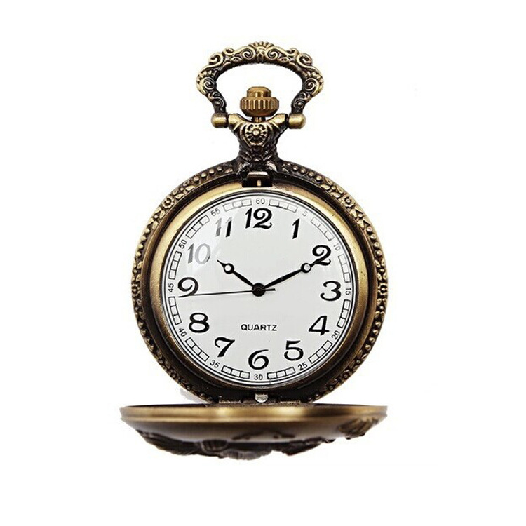 DEFFRUN-Big-Auspicious-Fish-Brown-Restro-Quartz-Pocket-Watch-1408004