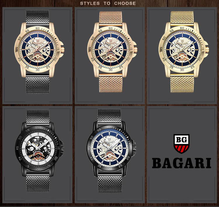 BAGARI-1688-Casual-Style-Mechanical-Appearance-Quartz-Watches-Mesh-Steel-Men-Wrist-Watch-1313239