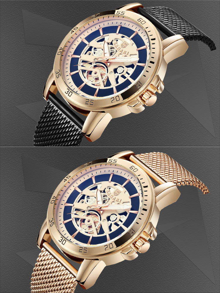 BAGARI-1688-Casual-Style-Mechanical-Appearance-Quartz-Watches-Mesh-Steel-Men-Wrist-Watch-1313239