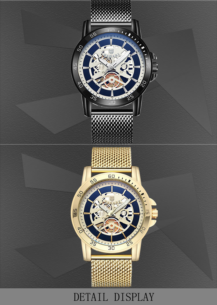 BAGARI-1688-Casual-Style-Mechanical-Appearance-Quartz-Watches-Mesh-Steel-Men-Wrist-Watch-1313239