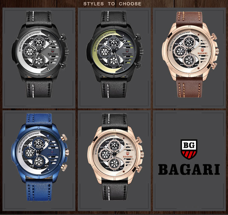 BAGARI-1802-Casual-Style-Fake-Three-Dials-Quartz-Watch-Leather-Strap-Men-Watches-1313194