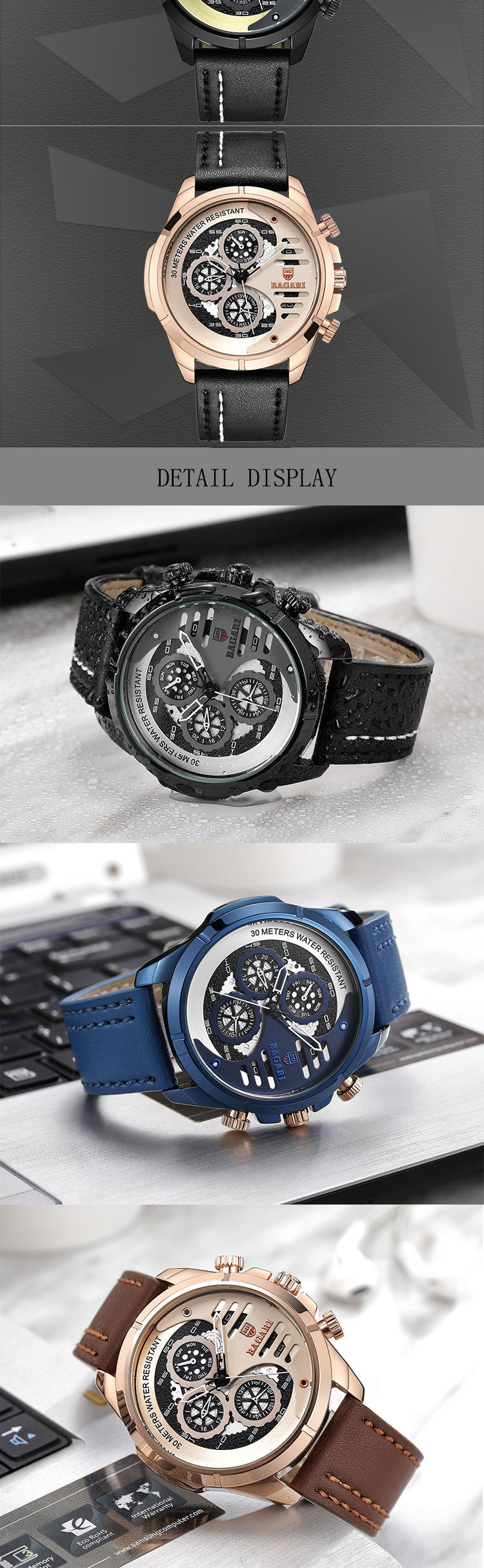 BAGARI-1802-Casual-Style-Fake-Three-Dials-Quartz-Watch-Leather-Strap-Men-Watches-1313194