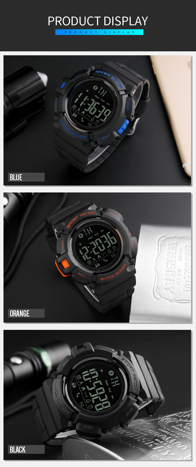 SKMEI-1245-50M-Waterproof-Intelligent-Bluetooth-Watch-Fashion-Style-Stopwatch-1206088