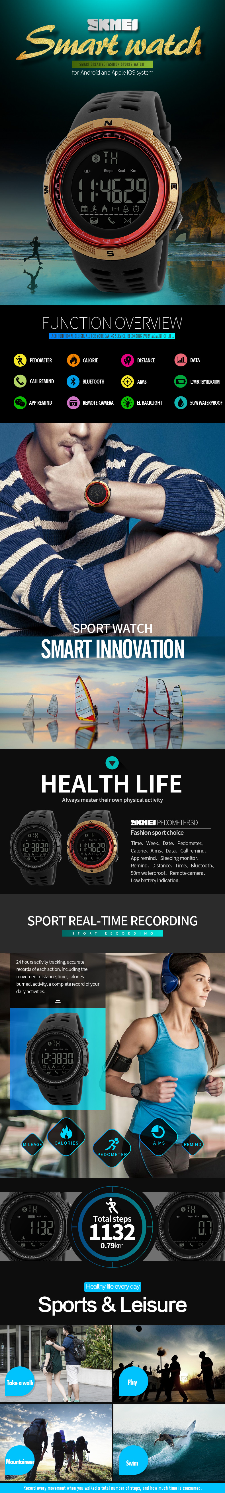 SKMEI-1250-Bluetooth-Smart-Watch-Call-Message-Notification-Pedometer-50M-Waterproof-Sports-Watch-1158853