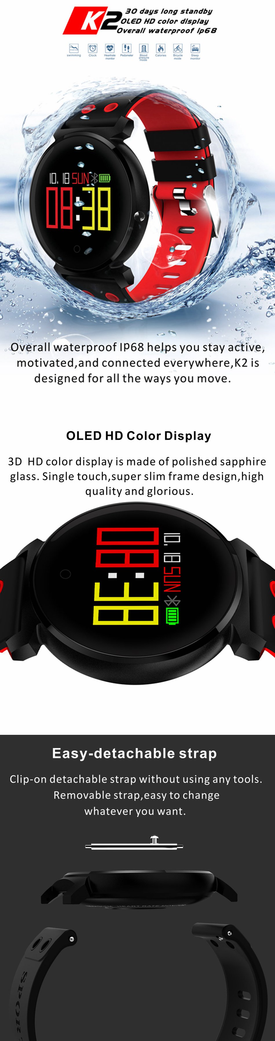 Bakeey-K2-OLED-HD-Color-Display-Swimming-Long-Stand-by-Time-Blood-Pressure-Blood-Oxygen-Monitor-Smar-1230512