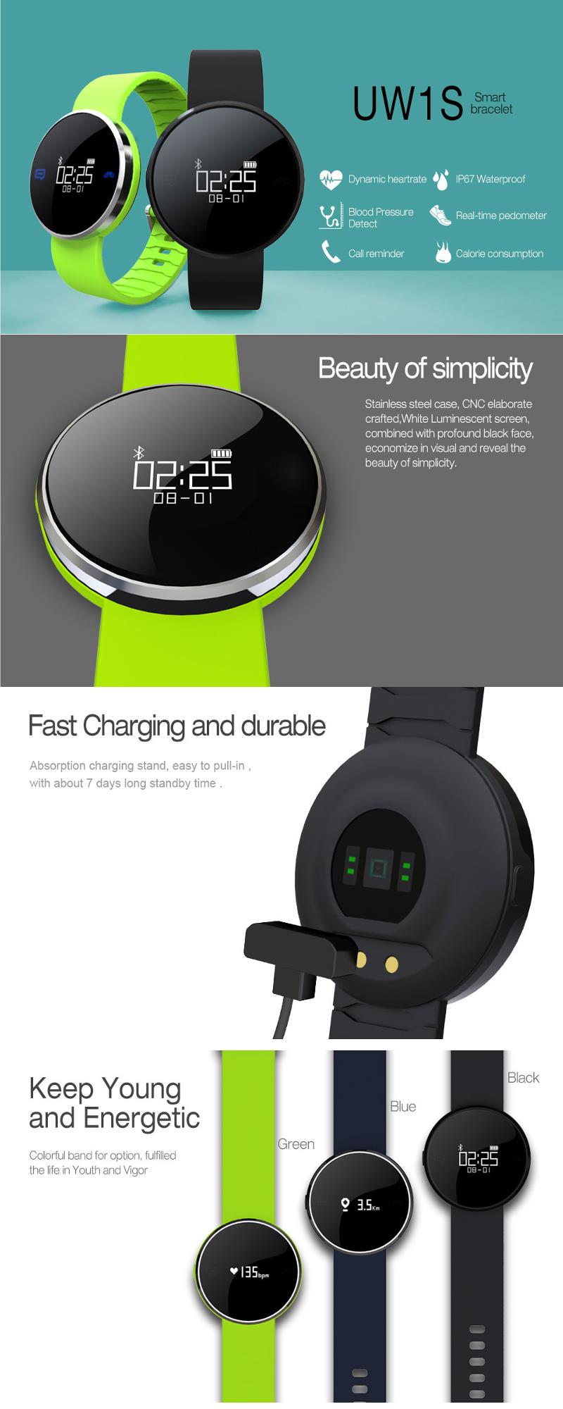 UW1S-Waterproof-IP67-Smart-Bracelet-Heart-Rate-Call-SMS-Remind-Hand-Raise-Light-Up-Smart-Watch-1125266