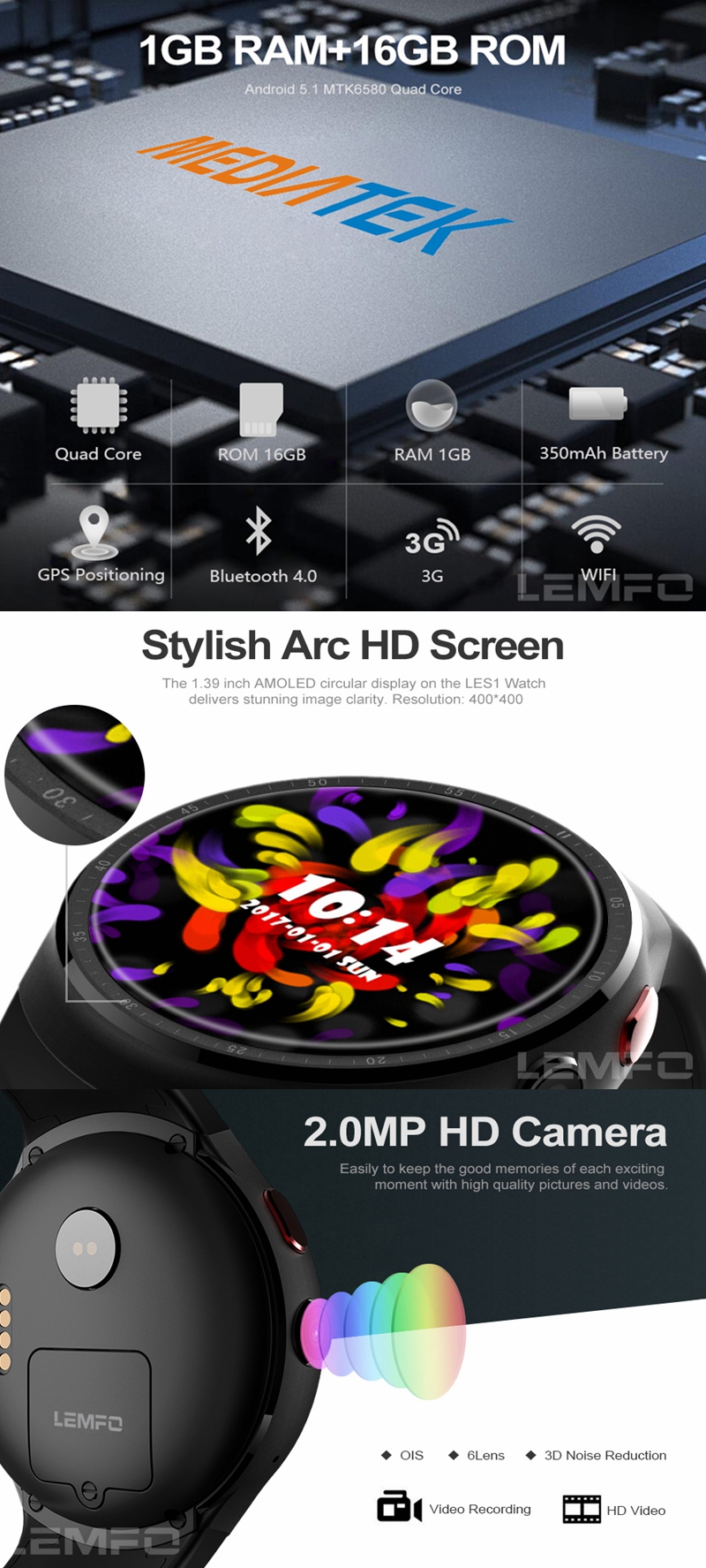 LEMFO-LES1-Watch-139-inch-AMOLED-Circular-Display-Fashion-16GB-ROM-3G-GPS-WIFI-Smart-Watch-Phone-1128566
