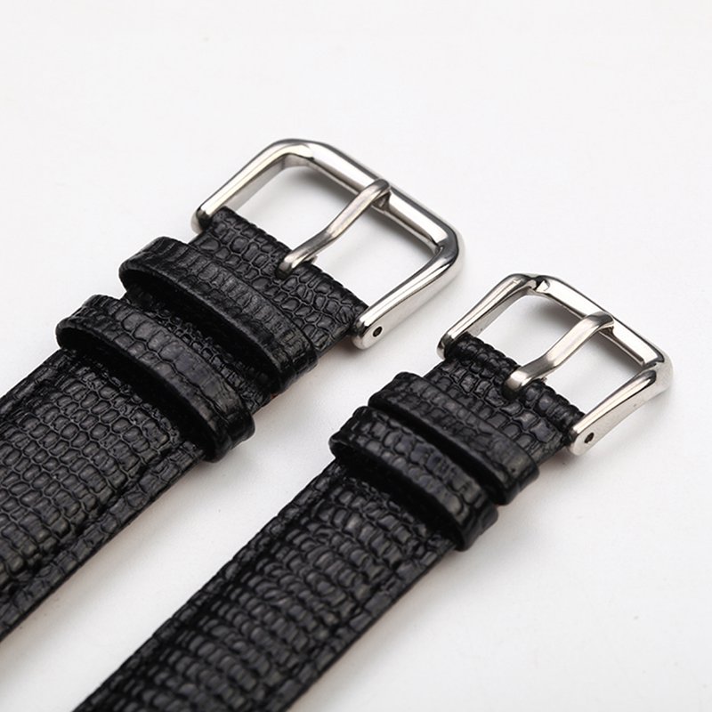 1521mm-Unisex-Lizard-Black-Genuine-Leather-Watch-Strap-1243848