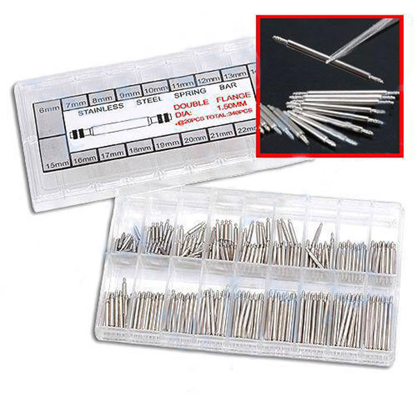 360-Pcs-Watch-Spring-Bars-amp-Link-Pins-6-23mm-Tools-14790