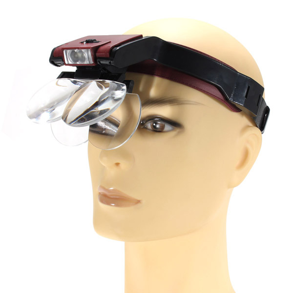 Detachable-4-Glass-Lens-35x-Loop-Head-Band-VISOR-LED-Light-Magnifying-49982