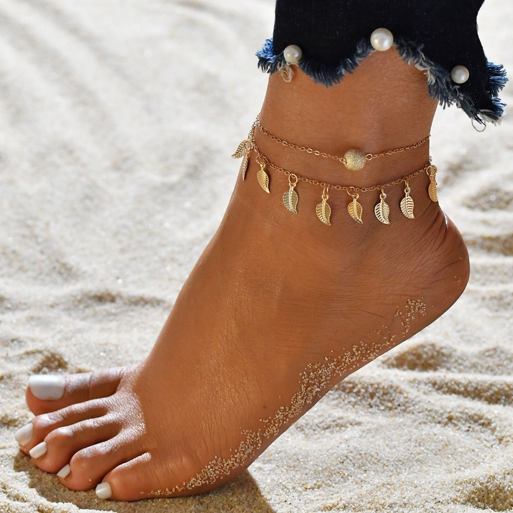 Vintage-Tassels-Leaves-Anklets-Alloy-Round-Bead-Double-Layer-Women-Anklet-1385520