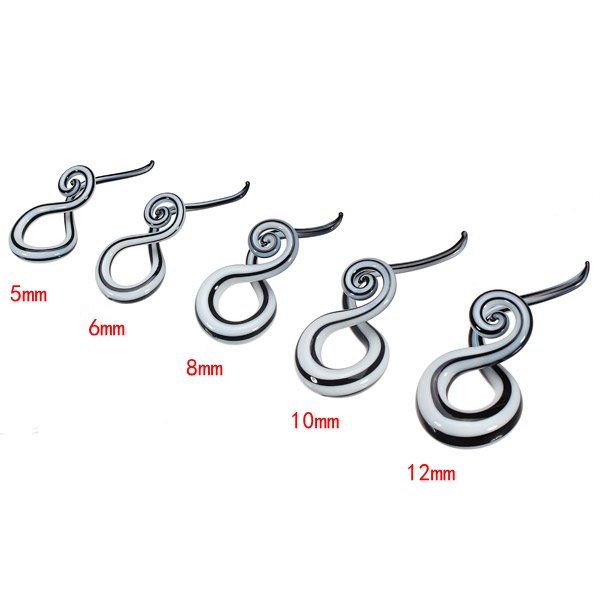 5mm-12mm-1-Pair-Twist-Pyrex-Glass-Ear-Gauges-Taper-Plugs-Stretcher-Expander-994888