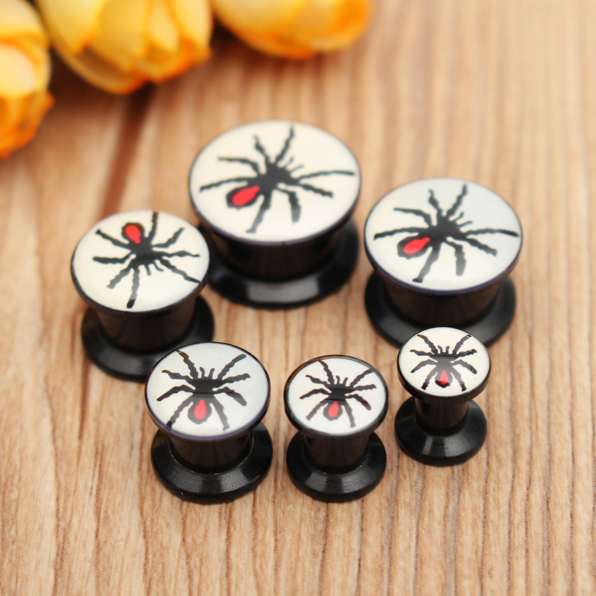 6Pcs-Spider-Acrylic-Flesh-Tunnels-Ear-Plug-Stretching-Expander-1061390