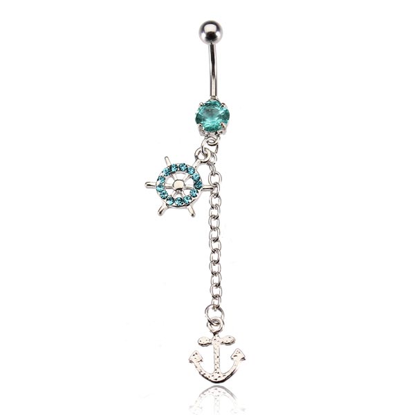 Anchor-Wheel-Rhinestone-Navel-Belly-Ring-Dangle-Piercing-Body-Jewelry-920903