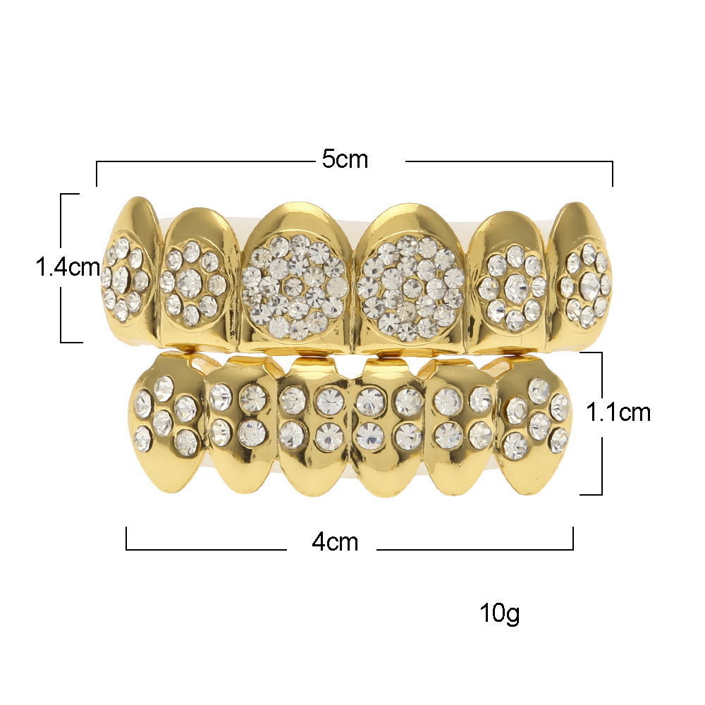 Green-Copper-Plated-Silver-Gold-Teeth-Top-amp-Bottom-Mouth-Bling-Caps-1254180
